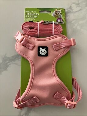 Vibrant Pink Cat Harness and Leash Set